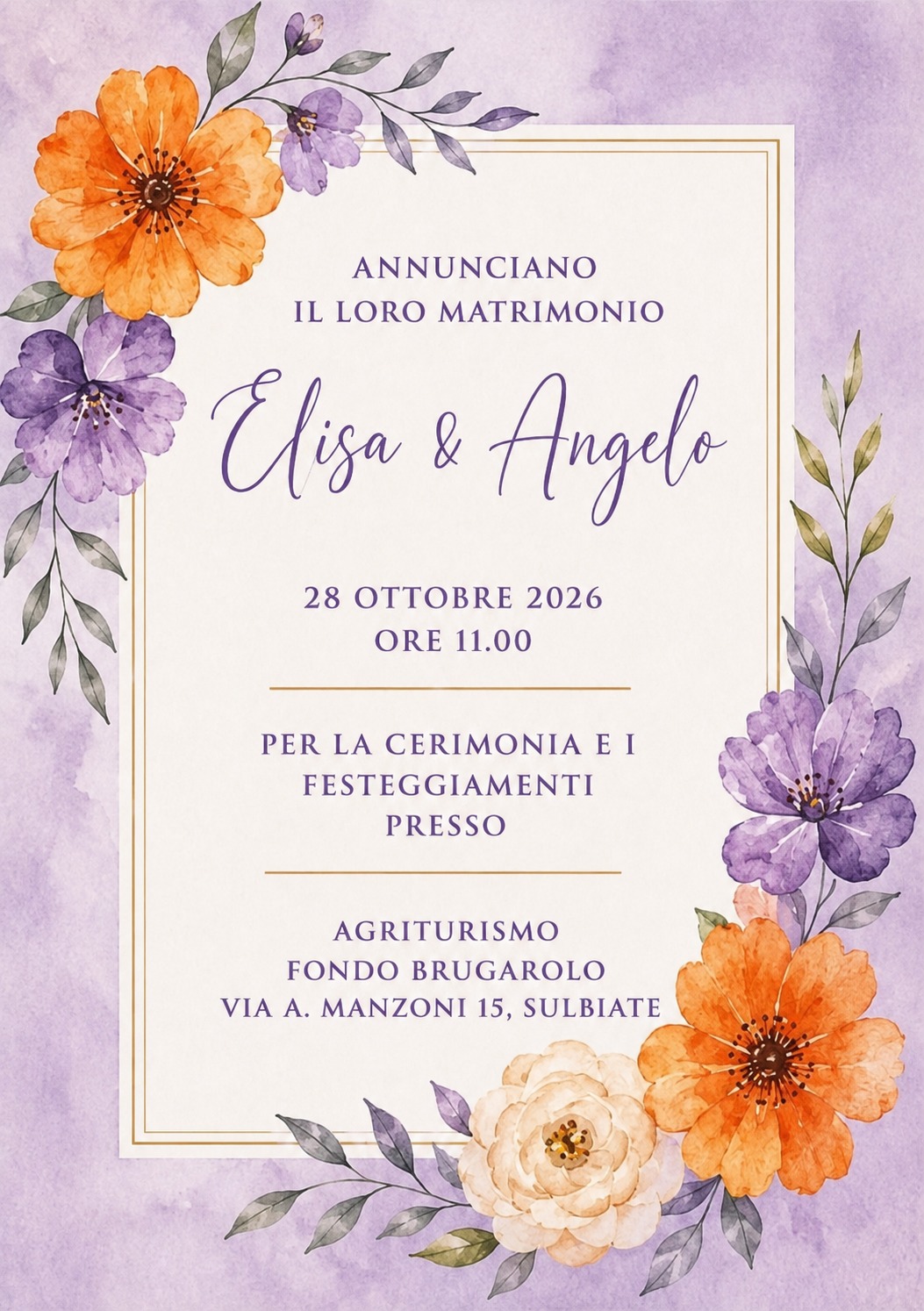 Partecipazione Angelo ed Elisa
